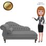 Imagem de Recamier Divã Namoradeira Larissa 185cm Esquerdo de Quem Senta Suede Cinza - MB DECOR