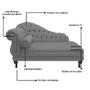 Imagem de Recamier Divã Namoradeira Larissa 185cm Esquerdo de Quem Senta Suede Cinza - MB DECOR
