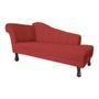 Imagem de Recamier Divã Para Sala Cecilia Pés Retro Tabaco 1.60cm Suede Vermelho -  INCASA DECOR