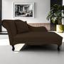 Imagem de Recamier Divã Sofá Estofado Direito De Quem Senta Olivia Suede Marrom - DL Decor