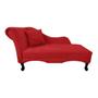 Imagem de Recamier Divã Sofá Estofado Direito De Quem Senta Olivia Suede Vermelho - DL Decor