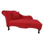 Imagem de Recamier Divã Sofá Estofado Direito De Quem Senta Olivia Suede Vermelho - DL Decor