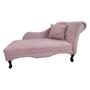 Imagem de Recamier Divã Sofá Estofado Sala Olivia Esquerdo de Quem Senta Suede Rosê - MB Decor