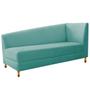 Imagem de Recamier Divã Valéria 160cm Lado Esquerdo Suede Azul Turquesa - Amarena Móveis