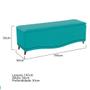 Imagem de Recamier Divã Yasmim Baú 195 cm Estofado 2 Lugares King Size Para Sala de Estar Quarto Suede Azul Turquesa - Amarena