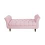 Imagem de Recamier Estofado Para Sala de Estar 100 cm Grécia Suede Rosa Bebe - INCASA DECOR
