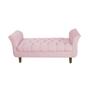 Imagem de Recamier Estofado Para Sala de Estar 140 cm Grécia Suede Rosa Bebe - DL DECOR