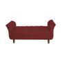 Imagem de Recamier Estofado Para Sala de Estar 195 cm Grécia Suede Vermelho Bordo - DL DECOR