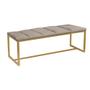 Imagem de Recamier Industrial Carla 100cm Solteiro Quarto Box Cama Ferro Dourado material sintético Bege - Ahz Móveis