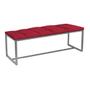 Imagem de Recamier Industrial Carla 90cm Solteiro Quarto Box Cama Ferro Prata Suede Vermelho - Ahz Móveis