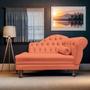 Imagem de Recamier Larissa Estofado Sala 120 cm Esquerdo De Quem Senta Veludo Coral - MB DECOR