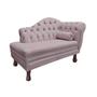 Imagem de Recamier Larissa Estofado Sala 120 cm Esquerdo De Quem Senta Veludo Rose - DL Decor
