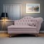 Imagem de Recamier Larissa Estofado Sala 120 cm Esquerdo De Quem Senta Veludo Rose - DL Decor