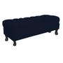 Imagem de Recamier Luis Xv Capitonê Retrô 160cm Suede Azul Marinho Pés Madeira Mz Decor