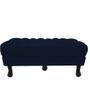 Imagem de Recamier Luis Xv Capitonê Retrô 160cm Suede Azul Marinho Pés Madeira Mz Decor