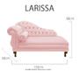 Imagem de Recamier Sofá Esquerdo Larissa 150cm Sala Corano Rosa Bebe - INCASA DECOR