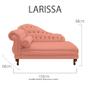 Imagem de Recamier Sofá Esquerdo Larissa 150cm Sala Suede Coral - INCASA DECOR