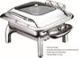 Imagem de Rechaud chaffing dish retangular inox com visor 3 litros orcil