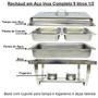 Imagem de Rechaud Inox 9 Litros 1/2 Panelas Banho Maria 2 Cubas Buffet