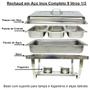 Imagem de Rechaud Inox 9 Litros 1/3 Panelas Banho Maria 3 Cubas Buffet