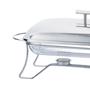 Imagem de Rechaud Panela Retangular de Vidro Com Queimador Tampa Inox 3 Litros