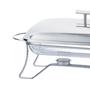 Imagem de Rechaud Panela Retangular Vidro Com Queimador Tampa Inox 2,2