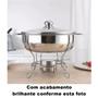 Imagem de Rechaud Redondo Inox 4,5L Banho Maria Suporte Tampa Buffet 