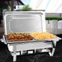 Imagem de Rechaud Retangular 2 Cubas 1/2 3 L Aço Inox Gourmet Mix