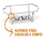 Imagem de Rechaud Retangular 9 Litros Com 2 Cubas 1/2 Inox 201 Panelas Buffet Banho Maria Brinovar