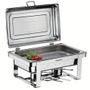 Imagem de Rechaud Retangular Duplo 8L com 2 Cubas 1/2 Banho Maria Aço Inox Savoy Brinox