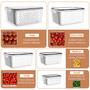 Imagem de Recipientes de Armazenamento de Frutas KEMETHY - Pacote com 10 Unidades com Escorredores para Geladeira