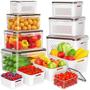 Imagem de Recipientes de Armazenamento de Frutas Winproper - Pacote com 8 Unidades para Geladeira com Tampas
