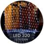 Imagem de Rede de Luz Led 320 LEDs 8 Funções Pisca Pisca Decoração 2.2x1,6m Branco Frio 127V ou 220V 101087/102086