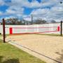 Imagem de Rede Multiuso Zaka Volei Beach Futevolei com banda lateral Vermelha 9,60m x 1m