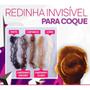 Imagem de Redinha De Nylon Invisível Para Coque De Cabelo Com 4 Un