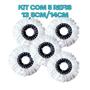 Imagem de Refil Mop Giratório Esfregão de Microfibra para Mop 12L com Encaixe 15,5cm Kit com 1, 2, 3 ou 5 Unidades
