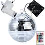 Imagem de Refletor E 1 Globo Bola Espelhado 30cm Rgb Com Motor Giratório Eventos KIT006 194882BR REFG30 REFMT