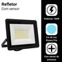 Imagem de Refletor Led 100w Bivolt Prova D'agua C/ Sensor De Presença