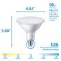 Imagem de Refletor LED PHILIPS PAR38 90W, 900 ml, 5 CCT, pacote com 4 unidades