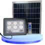 Imagem de Refletor Led Solar Holofote 200W Com Placa Bateria Prova Dágua  IP66 Frio Aluminio- JORTAN 