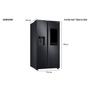Imagem de Refrigerador Side by Side Family Samsung de 02 Portas Frost Free, 585 Litros, Painel Eletrônico, Inox e Preto - RS58T5561B1
