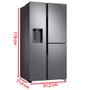 Imagem de Refrigerador Side By Side Samsung Convert de 03 Portas Frost Free com 602 Litros Inox Look - RS65R