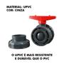 Imagem de Reg de esfera c/ união dupla soldável 1-1/4" upvc cinza 40mm