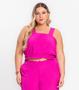 Imagem de Regata Cropped Plus Size Neon Secret Glam Rosa