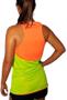 Imagem de Regata Feminina Academia Dupla Face Cores Vibrantes Tecido Dry Fit 100 Poliester Proteção UV-35 Tratamento Antibactericida Laranja com Verde
