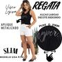 Imagem de Regata Feminina Aplique Brilhoso e Estampa Hyper Moda Primavera Verão Slim Over 31724A
