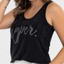 Imagem de Regata Feminina Aplique Brilhoso e Estampa Hyper Moda Primavera Verão Slim Over 31724A