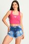 Imagem de Regata Feminina Cropped Aplique Logo Planet Girls Rosa