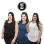 Imagem de Regata Feminina Mullet Tshirt Longline Cumpridinha Tapa Bumbum Academia Fitness Viscolycra Básica Kit 3 Extra