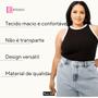 Imagem de Regata Feminina Nadador Canelada Básica Bicolor Plus Size